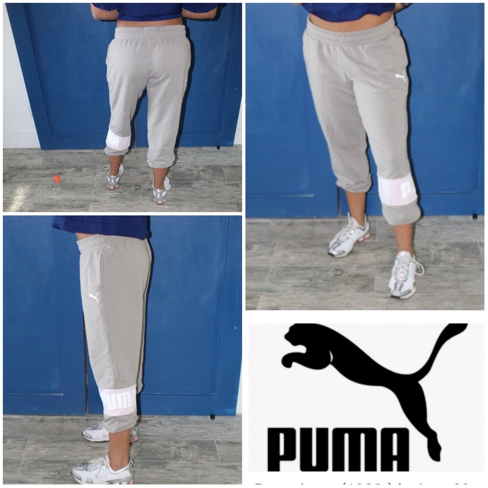 PUMA New large cropped jogger pants tank pink
